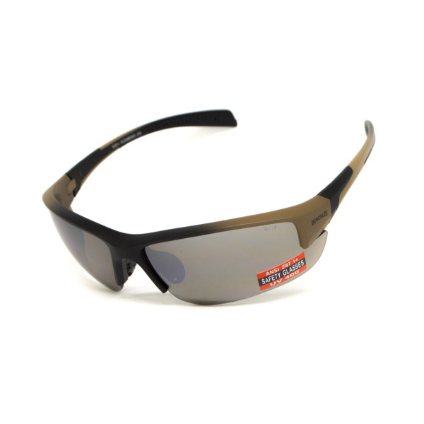 Окуляри захисні Global Vision Hercules-7 Black-Brown (drive mirror), дзеркальні коричневі в коричнево-чорній оправі