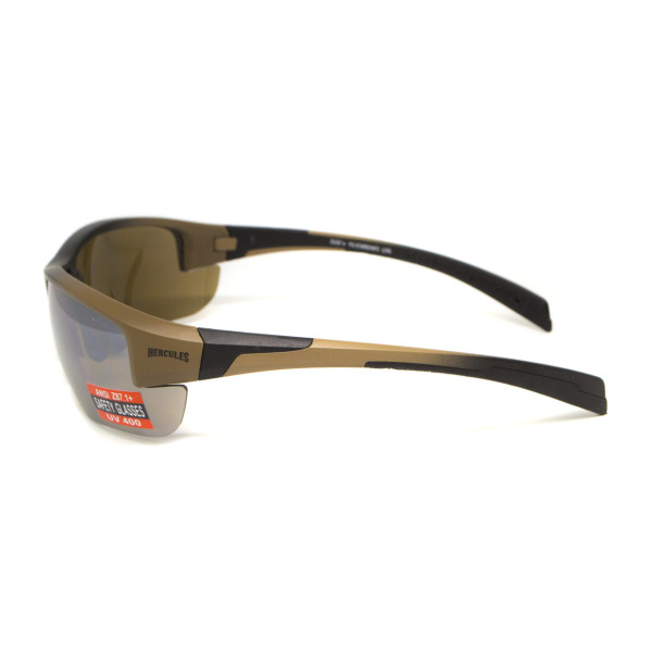 Окуляри захисні Global Vision Hercules-7 Black-Brown (drive mirror), дзеркальні коричневі в коричнево-чорній оправі