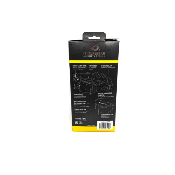 Окуляри захисні з ущільнювачем Venture Gear Tactical Loadout+RX (clear) Super Anti-Fog H2MAX, прозорі окуляри з діоптрійною