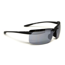 Окуляри захисні Global Vision Wheelin Black (flash mirror), дзеркальні сірі лінзи в чорній оправі
