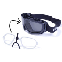 Окуляри захисні з ущільнювачем Global Vision Ballistech-1+RX (smoke) Anti-Fog, сірі окуляри з діоптрійною вставкою в комплекті