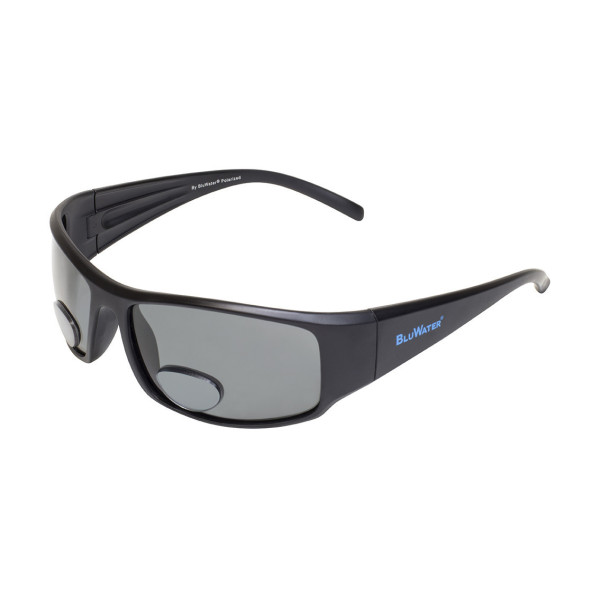 Окуляри біфокальні поляризаційні BluWater Bifocal-1 (+2.0) Polarized (gray) (чорна біфокальна лінза з діоптріями)