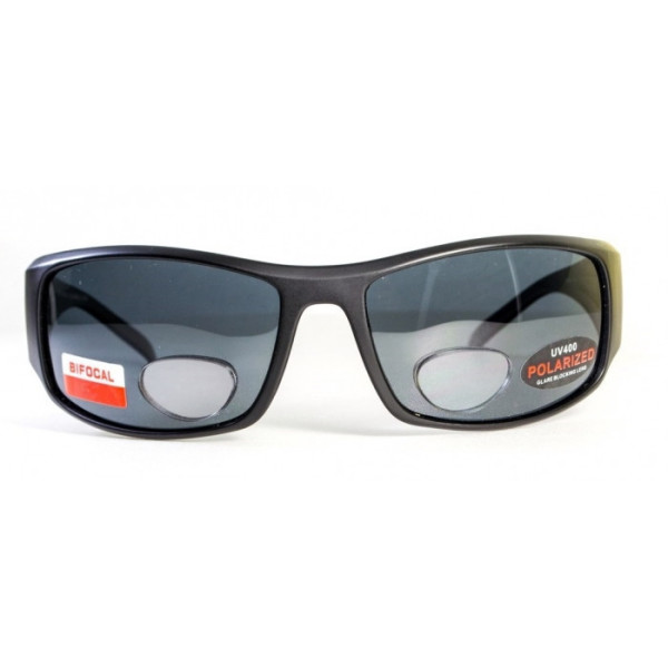 Окуляри біфокальні поляризаційні BluWater Bifocal-1 (+2.5) Polarized (gray) (чорна біфокальна лінза з діоптріями)