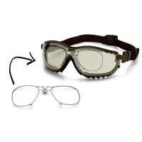 Окуляри захисні з ущільнювачем Pyramex V2G+RX (indoor/outdoor mirror) Anti-Fog, дзеркальні напівтемні окуляри з діоптрійною