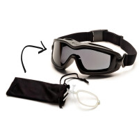 Окуляри захисні з ущільнювачем Pyramex V2G-XP + RX (gray) Anti-Fog, cірі з діоптрійною вставкою в комплекті