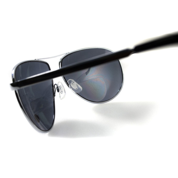 Окуляри біфокальні (захисні) Global Vision Aviator Bifocal (+3.0) (gray), чорні біфокальні лінзи в металевій оправі