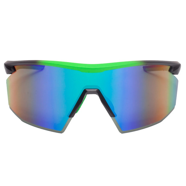 Окуляри захисні Pyramex PMXSPEC (green mirror) Anti-Fog, синьо-зелені дзеркальні лінзи в чорно-зеленій оправі