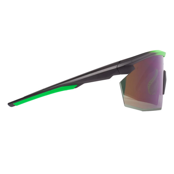 Окуляри захисні Pyramex PMXSPEC (green mirror) Anti-Fog, синьо-зелені дзеркальні лінзи в чорно-зеленій оправі