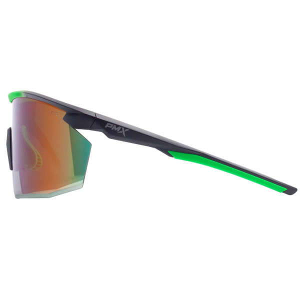 Окуляри захисні Pyramex PMXSPEC (green mirror) Anti-Fog, синьо-зелені дзеркальні лінзи в чорно-зеленій оправі