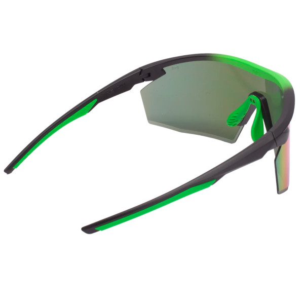 Окуляри захисні Pyramex PMXSPEC (green mirror) Anti-Fog, синьо-зелені дзеркальні лінзи в чорно-зеленій оправі