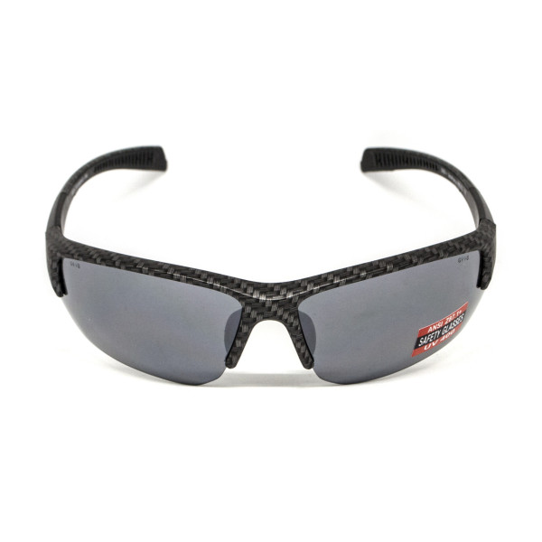 Окуляри захисні Global Vision Hercules-7 Carbon (flash mirror), дзеркальні сірі в графітовій оправі