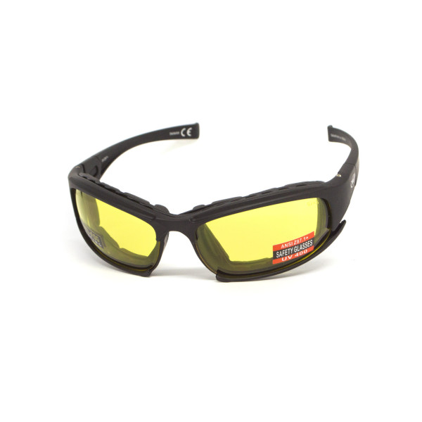 Окуляри захисні з ущільнювачем Global Vision Assault (yellow) Anti-Fog, жовті