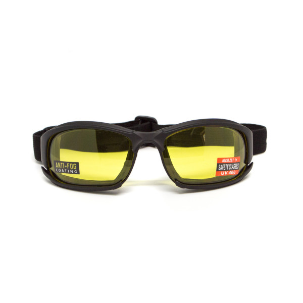 Окуляри захисні з ущільнювачем Global Vision Assault (yellow) Anti-Fog, жовті