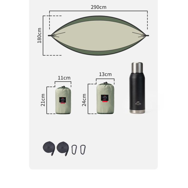 Гамак Naturehike одинарний NH21DC011, оливковий