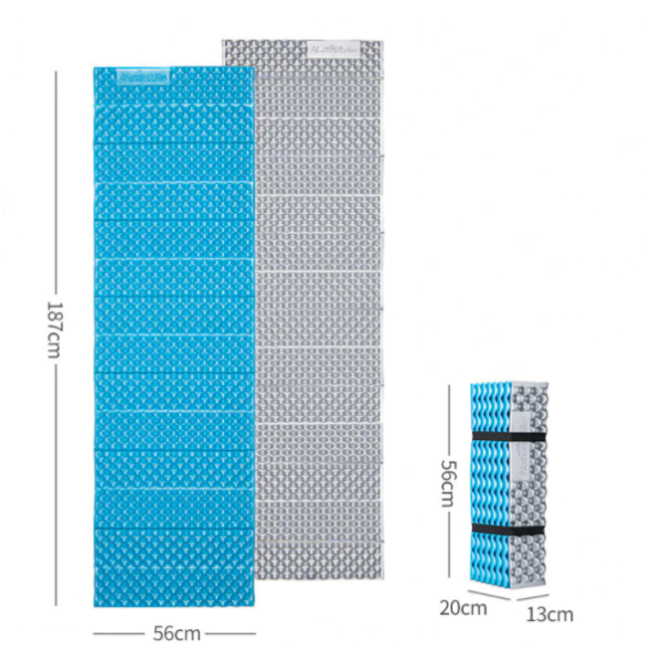Килимок туристичний складаний одномісний IXPE Naturehike Thickened NH20FCD07 кемпінговий з алюмінієвою плівкою, 187x56x2,5 см, жовтий