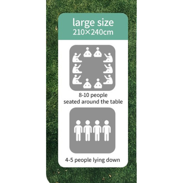 Килимок для пікніка водостійкий Naturehike CNK2350WS010, 210x240 см, бежевий з принтом